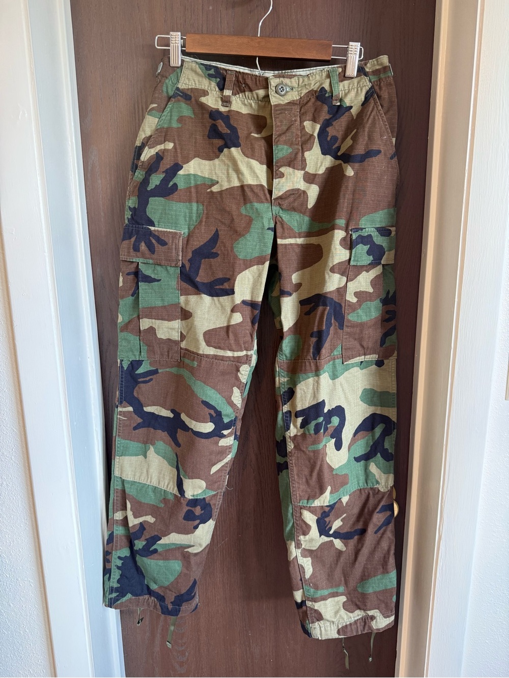 Vintage U.S. Military Woodland Camo BDU Pants Small Short Cargo Ripstop